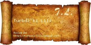 Turbéki Lili névjegykártya