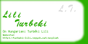 lili turbeki business card