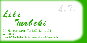 lili turbeki business card